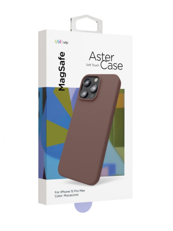 Чехол защитный "vlp" Aster Case с MagSafe для iPhone 15 Pro Max, мокка