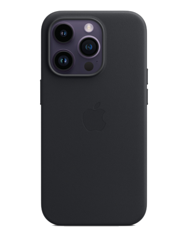 Чехол Apple iPhone 14 Pro Max Leather Case MagSafe No animation (Тёмная ночь)