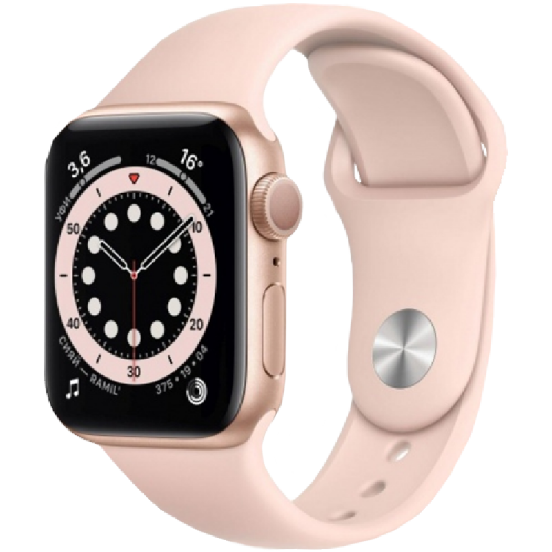 Apple Watch Series 6 40mm Gold Aluminum Case with Pink Sand Sport Band