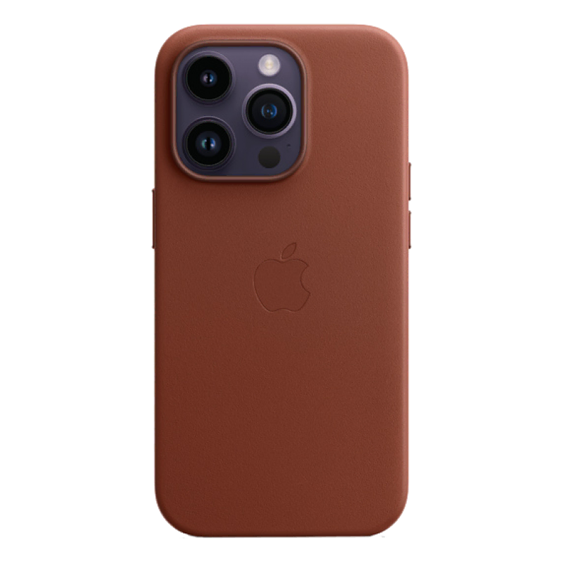 Чехол Apple iPhone 14 Pro Max Leather Case MagSafe Animation (Коричневый)