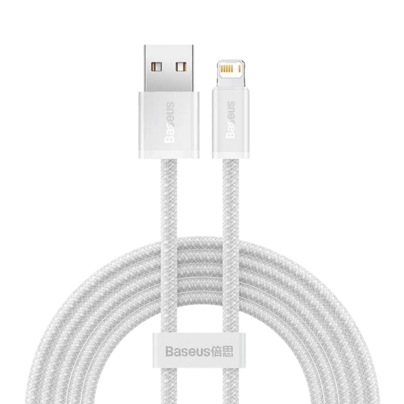 Кабель плетеный Baseus USB to Lightning 1m (White)
