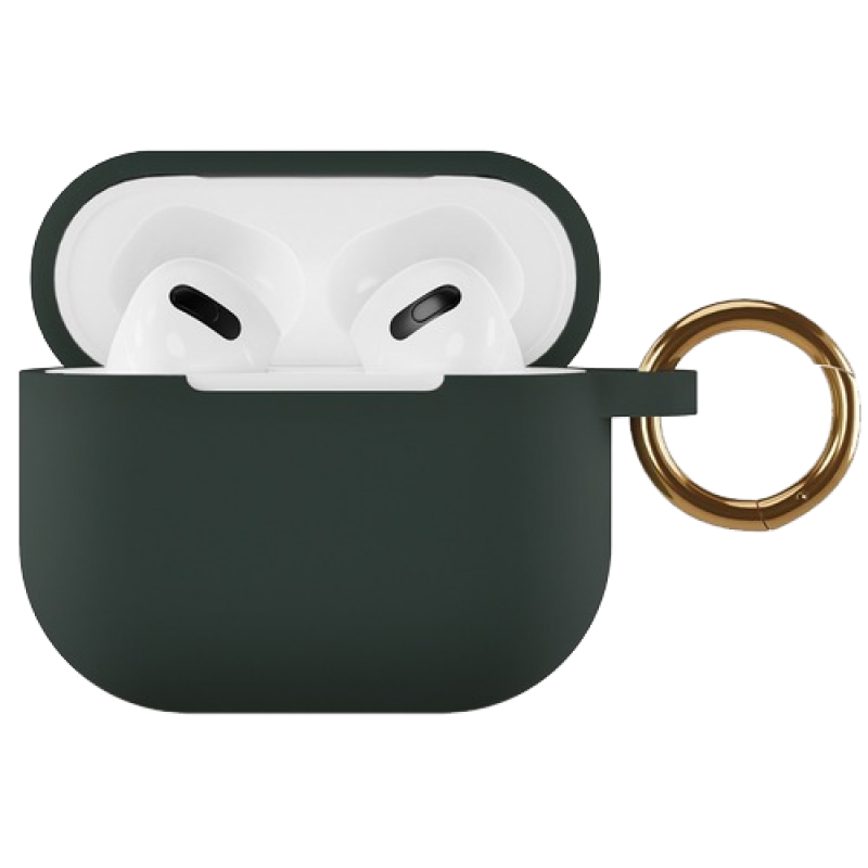 Чехол для Airpods 3 Silicon Case vlp с кольцом (зеленый)