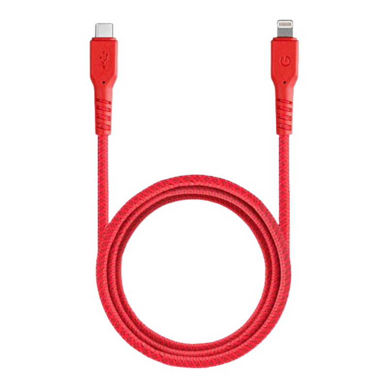 EnergEA Кабель Bazic GoCharge USB-C to Lightning MFI C94 Red 1.2m