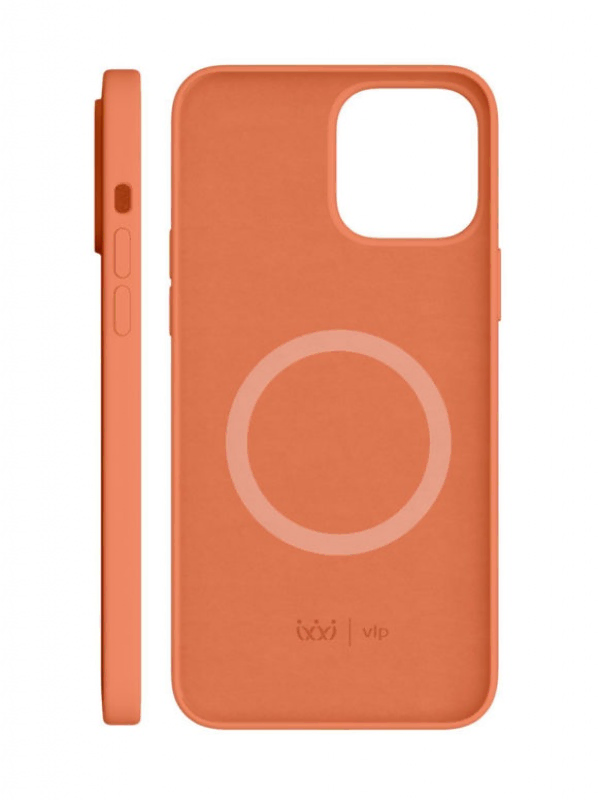 Чехол защитный "vlp" Silicone case with MagSafe для iPhone 13 Pro Max, оранжевый