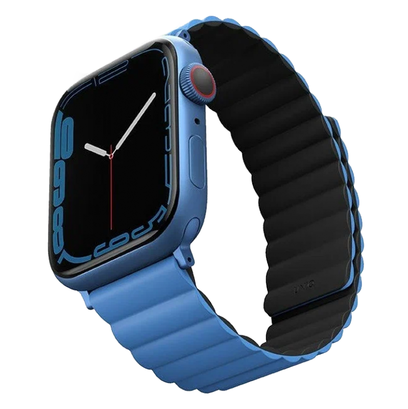Чехол uniq для Apple Watch 45/44/42 mm ремешок Revix reversible Magnetic Blue/Black