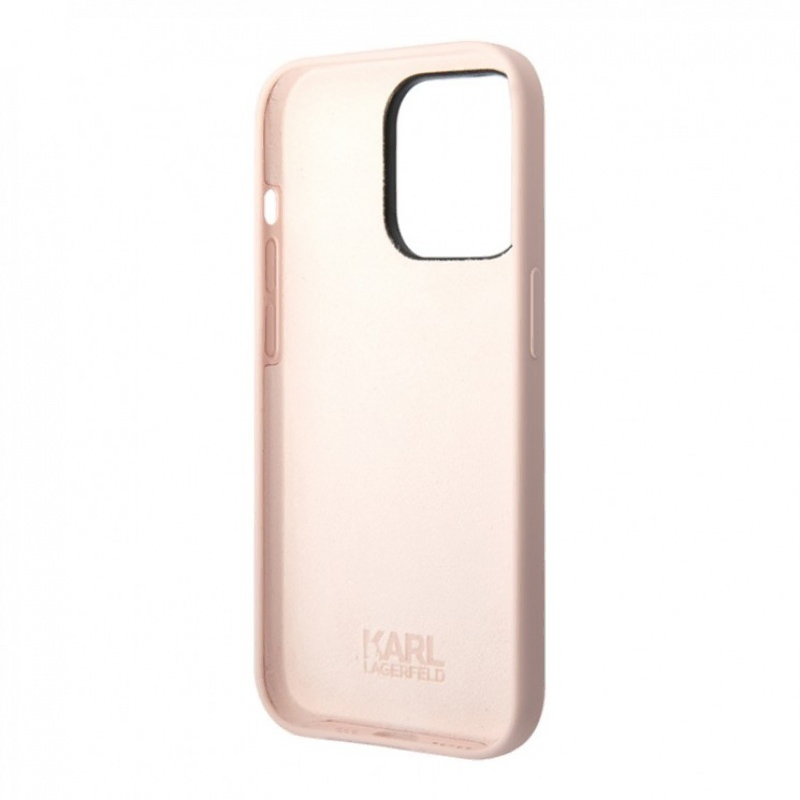 Lagerfeld для iPhone 14 Pro чехол Liquid silicone Choupette body Hard Pink