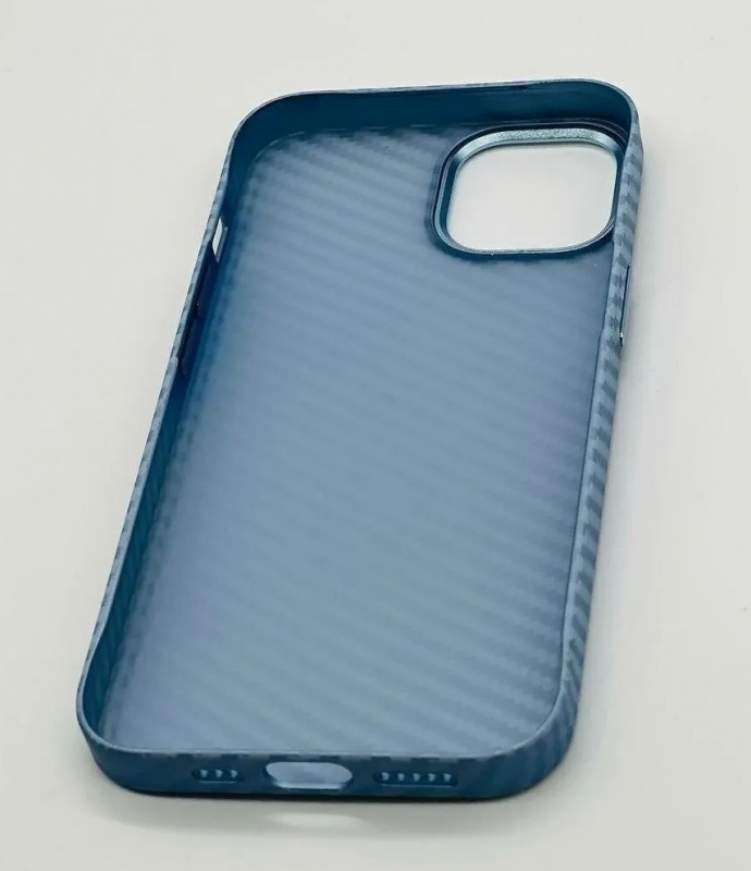 Накладка Iphone 13 Pro Max piblue kevlar magnetic (Голубой)