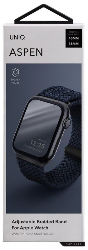 Uniq для Apple Watch 41/40/38 mm ремешок ASPEN Strap Braided Blue