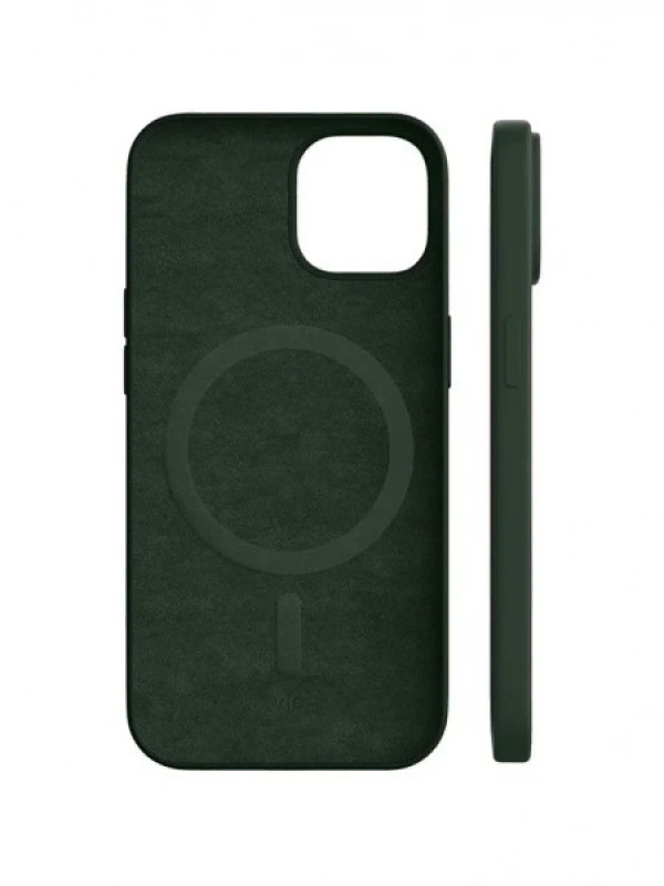 Чехол защитный "vlp" Silicone case with MagSafe для iPhone 14 Pro, темно-зеленый