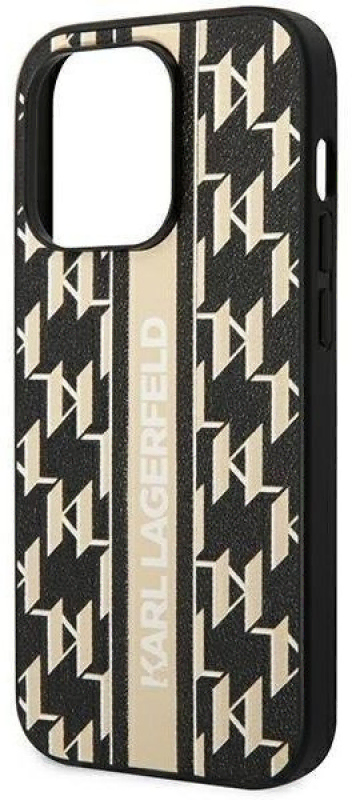 Lagerfeld для iPhone 14 чехол PU Monogram Vertical logo Hard Brown