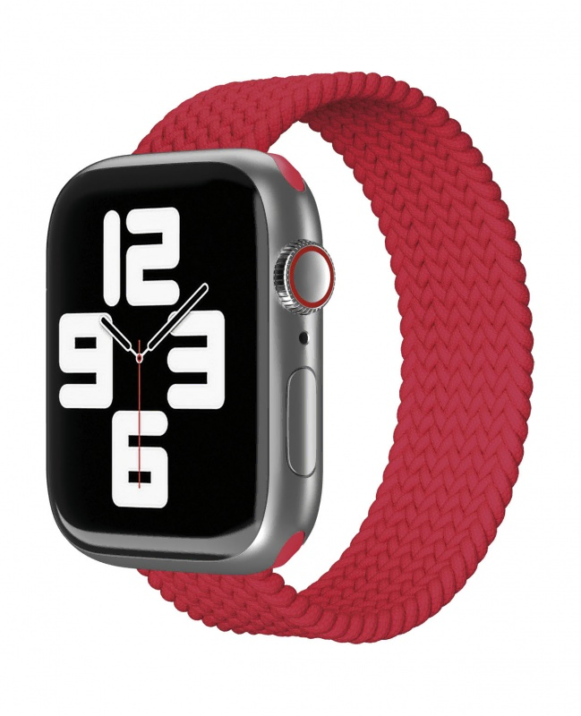 Ремешок нейлоновый плетёный "vlp" для Apple Watch 42/44/45, S/M, 2шт, красный